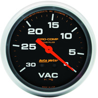 Auto Meter Gauge Pro-Comp Vacuum 2 5/8 in. 30 in. Hg Liquid Filled Mechanical Analog Each AMT-5484