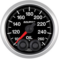 Auto Meter Gauge Elite Series Oil Temperature 2 1/16 in. 260 Degrees F Stepper Motor W/Peak & Warn Each AMT-5638