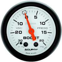 Auto Meter Gauge Phantom Vacuum/Boost 2 1/16 in. 30 in. Hg/20psi Mechanical Analog Each AMT-5701