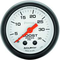 Auto Meter Gauge Phantom Boost 2 1/16 in. 35psi Mechanical Analog Each AMT-5704