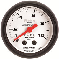 Auto Meter Gauge Phantom Fuel Pressure 2 1/16 in. 1.0BAR Mechanical Analog Each AMT-5711M