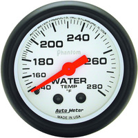 Auto Meter Gauge Phantom Water Temperature 2 1/16 in. 140-280 Degrees F Mechanical Analog Each AMT-5731