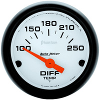 Auto Meter Gauge Phantom Differential Temperature 2 1/16 in. 100-250 Degrees F Electrical Each AMT-5749