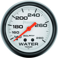 Auto Meter Gauge Phantom Water Temperature 2 5/8 in. 140-280 Degrees F Mechanical Analog Each AMT-5831