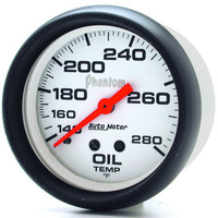 Auto Meter Gauge Phantom Oil Temperature 2 5/8 in. 140-280 Degrees F Mechanical Analog Each AMT-5841