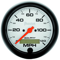 Auto Meter Gauge Phantom Speedometer 3 3/8 in. 120mph Electric Programmable w/ LCD Odometer Analog Each AMT-5887