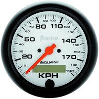 Auto Meter Gauge Phantom Speedometer 3 3/8 in. 190km/h Electric Programmable w/ LCD Odometer Each AMT-5887M