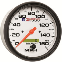 Auto Meter Gauge Speedometer 5 in. 160mph Electric Programmable GM Performance White Each AMT-5889-00407