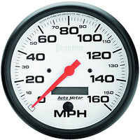 Auto Meter Gauge Phantom Speedometer 5 in. 160mph Electric Programmable w/ LCD Odometer Analog Each AMT-5889