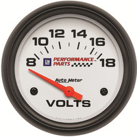 Auto Meter Gauge Voltmeter 2 5/8 in. 18V Electrical GM Performance White Each AMT-5891-00407