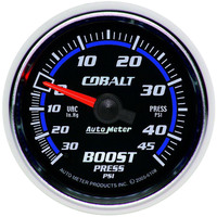 Auto Meter Gauge Cobalt Vacuum/Boost 2 1/16 in. 30 in. Hg/45psi Mechanical Analog Each AMT-6108