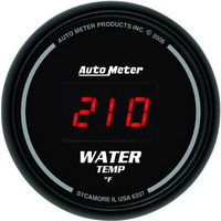 Auto Meter Gauge Sport-Comp Water Temperature 2 1/16 in. 340 Degrees F Digital Black Dial w/ Red LED Digital Each AMT-6337