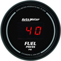 Auto Meter Gauge Sport-Comp Fuel Pressure 2 1/16 in. 100psi Digital Black Dial w/ Red LED Digital Each AMT-6363