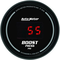 Auto Meter Gauge Sport-Comp Boost 2 1/16 in. 60psi Digital Black Dial w/ Red LED Digital Each AMT-6370