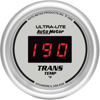 Auto Meter Gauge Ultra-Lite Ultra-Lite Transmission Temperature 2 1/16 in. 340 Degrees F Digital Silver Dial w/ Red LED Digital Each AMT-6549