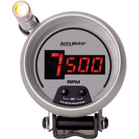 Auto Meter Gauge Ultra-Lite Ultra-Lite Tachometer 3 3/4 in. 0-10K RPM Pedestal w/ Quick-Lite Digital Silver w/ Red LED Digital Each AMT-6599