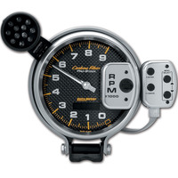 Auto Meter Gauge Carbon Fiber Tachometer 5 in. 0-9k RPM PRO-STOCK Pedestal w/ SUPER Lite & PK Memory Analog Each AMT-6835