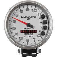 Auto Meter Gauge Ultimate DL Tachometer 5 in. 0-11k RPM Pedestal Datalogging Silver Analog Each AMT-6895