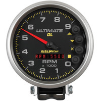 Auto Meter Gauge Ultimate DL Tachometer 5 in. 0-9k RPM Pedestal Datalogging Black Analog Each AMT-6896