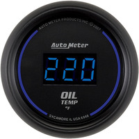 Auto Meter Gauge Oil Temperature 2 1/16 in. 340 Degrees F Digital Black Dial w/ Blue LED Digital Each AMT-6948