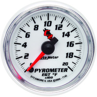 Auto Meter Gauge C2 Pyrometer (EGT) 2 1/16 in. 2000 Degrees F Digital Stepper Motor Each AMT-7145