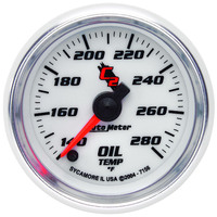 Auto Meter Gauge C2 Oil Temperature 2 1/16 in. 140-280 Degrees F Digital Stepper Motor Each AMT-7156