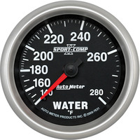 Auto Meter Gauge Sport-Comp II Water Temperature 2 5/8 in. 140-280 Degrees F Mechanical Each AMT-7631