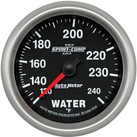 Auto Meter Gauge Sport-Comp II Water Temperature 2 5/8 in. 120-240 Degrees F Mechanical Analog Each AMT-7632