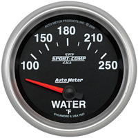 Auto Meter Gauge Sport-Comp II Water Temperature 2 5/8 in. 100-250 Degrees F Electrical Analog Each AMT-7637