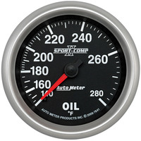 Auto Meter Gauge Sport-Comp II Oil Temperature 2 5/8 in. 140-280 Degrees F Mechanical Each AMT-7641