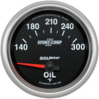 Auto Meter Gauge Sport-Comp II Oil Temperature 2 5/8 in. 140-300 Degrees F Electrical Analog Each AMT-7648