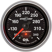 Auto Meter Gauge Sport-Comp II Oil Temperature 2 5/8 in. 340 Degrees F Stepper Motor w/ Peak & Warn Each AMT-7656