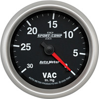 Auto Meter Gauge Sport-Comp II Vacuum 2 5/8 in. 30 in. Hg Mechanical Analog Each AMT-7684