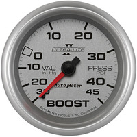 Auto Meter Gauge Ultra-Lite II Vacuum/Boost 2 5/8 in. 30 in. Hg/45psi Mechanical Each AMT-7708