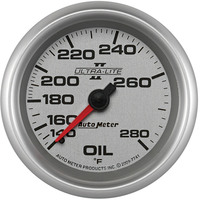 Auto Meter Gauge Ultra-Lite II Oil Temperature 2 5/8 in. 140-280 Degrees F Mechanical Analog Each AMT-7741