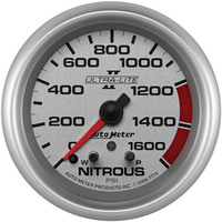 Auto Meter Gauge Ultra-Lite II Nitrous Pressure 2 5/8 in. 1600psi Stepper Motor w/ Peak & Warn Analog Each AMT-7774