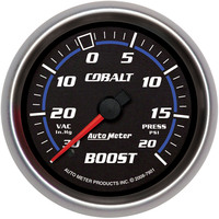 Auto Meter Gauge Cobalt Vacuum/Boost 2 5/8 in. 30 in. Hg/20psi Mechanical Analog Each AMT-7901