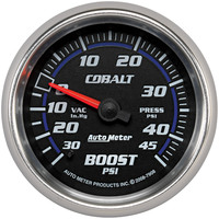 Auto Meter Gauge Cobalt Vacuum/Boost 2 5/8 in. 30 in. Hg/45psi Mechanical Analog Each AMT-7908