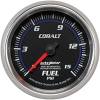 Auto Meter Gauge Cobalt Fuel Pressure 2 5/8 in. 15psi Mechanical Analog Each AMT-7911