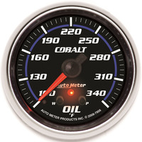 Auto Meter Gauge Cobalt Oil Temperature 2 5/8 in. 340 Degrees F Stepper Motor w/ Peak & Warn Analog Each AMT-7956