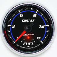 Auto Meter Gauge Cobalt Fuel Pressure 2 5/8 in. 15psi Stepper Motor w/ Peak & Warn Analog Each AMT-7961