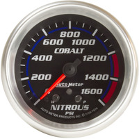 Auto Meter Gauge Cobalt Nitrous Pressure 2 5/8 in. 1600psi Stepper Motor w/ Peak & Warn Analog Each AMT-7974