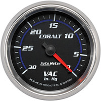 Auto Meter Gauge Cobalt Vacuum 2 5/8 in. 30 in. Hg Mechanical Analog Each AMT-7984