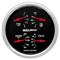 Auto Meter Designer Black Series Quad Gauge 5" Short Sweep Electric AU1410