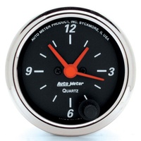 Auto Meter Designer Black Series Clock 2-1/16" Quartz Movement w/Seconds AU1484