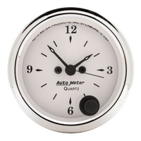 Auto Meter Old Tyme White Series Clock 2-1/16" Quartz Movement w/Seconds AU1686