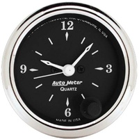 Auto Meter Old Tyme Black Series Clock 2-1/16" Quartz Movement w/Seconds AU1785