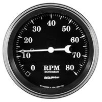 Auto Meter Old Tyme Black Series 3-3/8" In Dash 8 000 RPM Tachometer AU1790