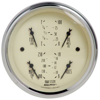 Auto Meter Antique Beige Quad Gauge 3-3/8" Short Sweep Electric AU1812