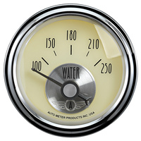 Auto Meter Antique Ivory Water Temp Gauge 2-1/16" 100-250°F Short Sweep Electric